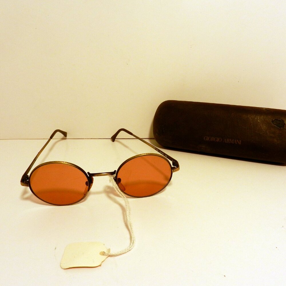 Giorgio Armani 128 705 Antique Gold Metal Brown Tortoise Plastic Sunglasses 3561 - Picture 2 of 12